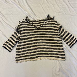 Free People inside out top sweater XS 3/4 sleeve